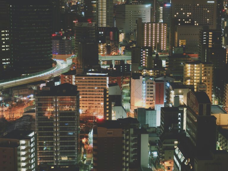 skyscraper view at night