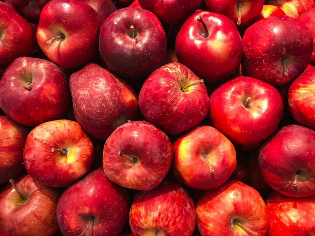 bunch of red apples